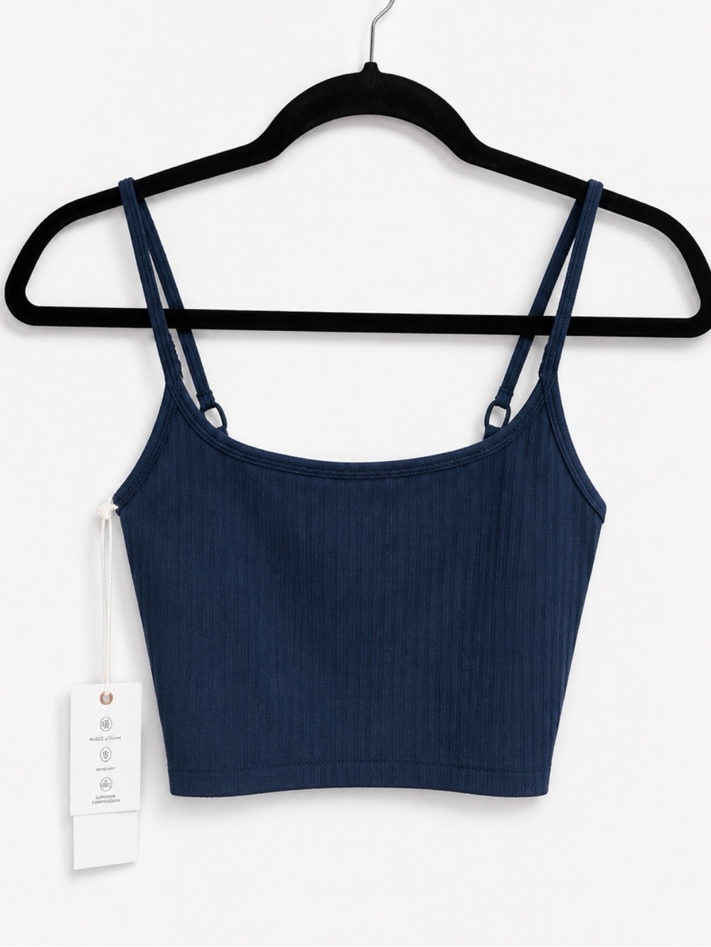 Good American Navy Ribbed Cropped Tank - Picture 2 of 6